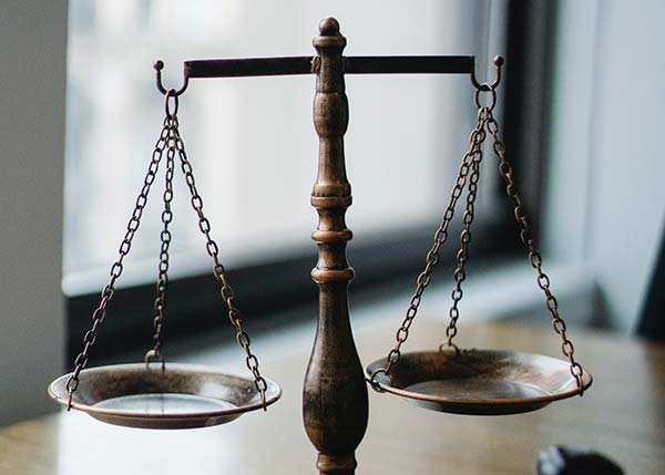 scale on a wooden desk